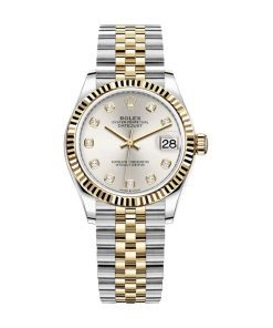 rolex-datejust-28mm-279173-steel-yellow-gold-automatic-silver-with-diamond-dial-replica