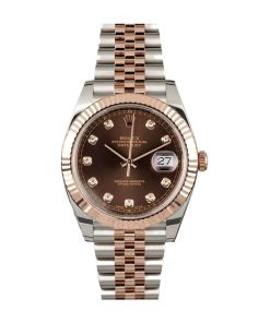 rolex-datejust-rose-gold-steel-chocolate-diamond-dial-replica